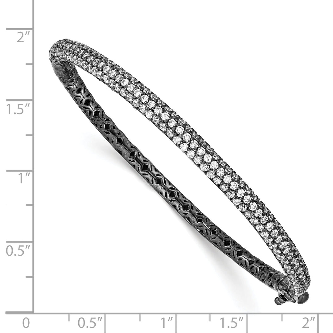 Sterling Silver Pave 175 Stone CZ Bangle