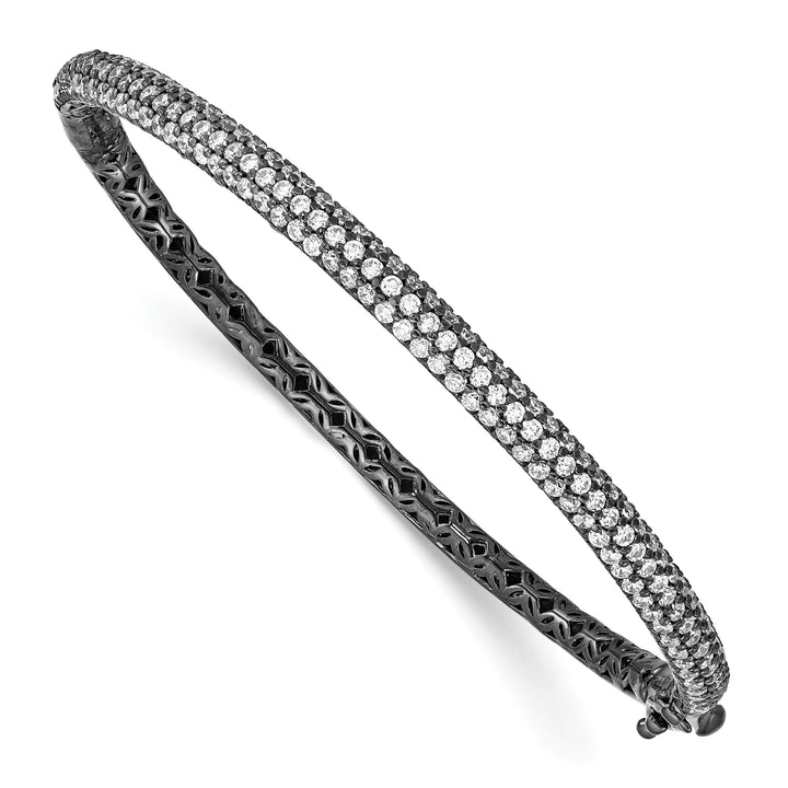 Sterling Silver Pave 175 Stone CZ Bangle