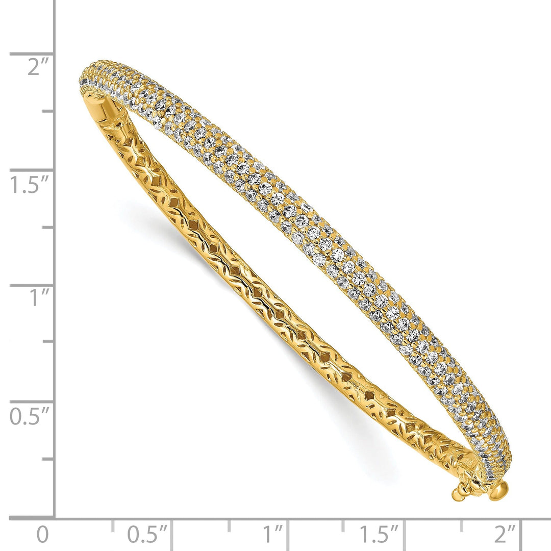 Sterling Silver Pave 175 Stone CZ Bangle