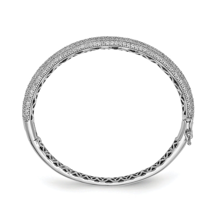 Sterling Silver Pave 283 Stone CZ Bangle