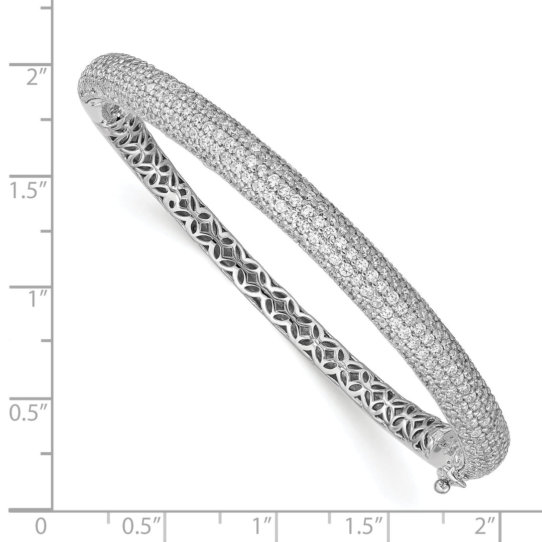 Sterling Silver Pave 283 Stone CZ Bangle