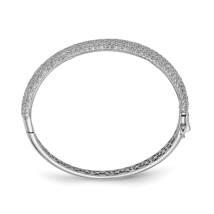 Sterling Silver Pave 384 Stone CZ Bangle