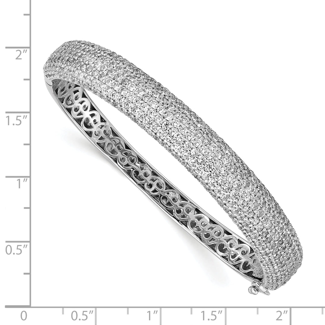 Sterling Silver Pave 384 Stone CZ Bangle