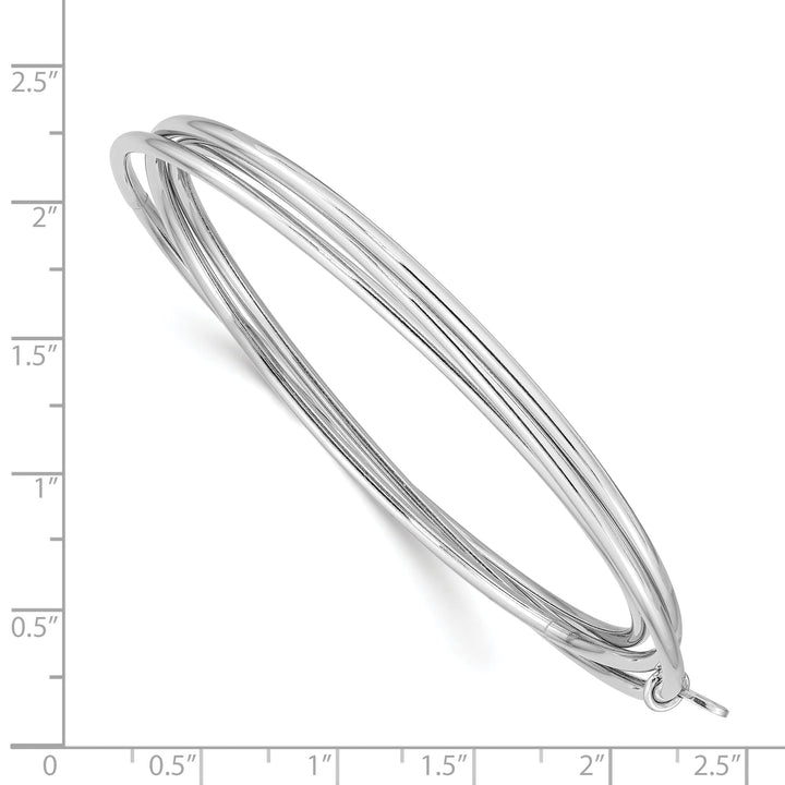 Silver Moveable Intertwined 8in Bangle Bracelet