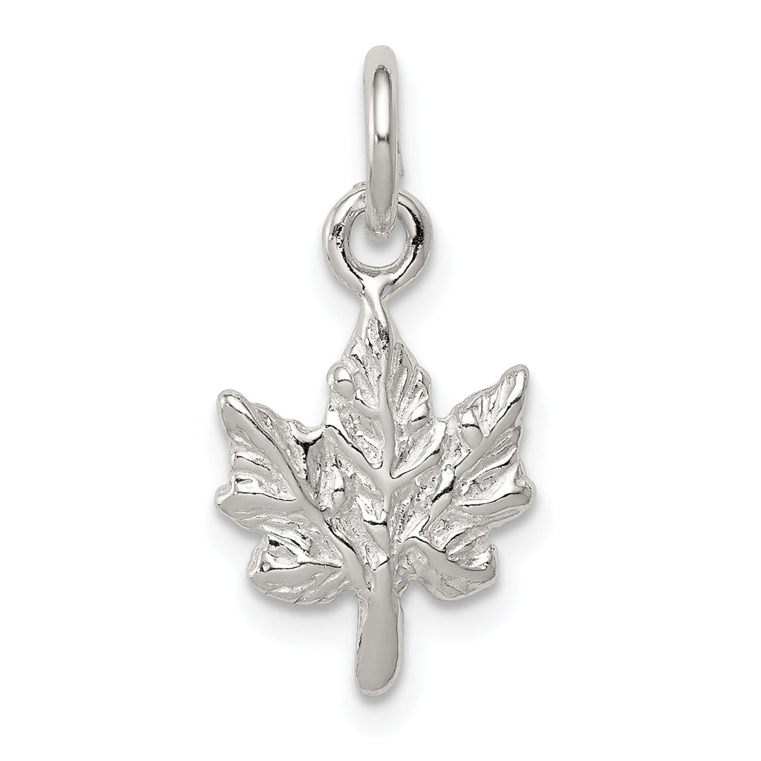 Sterling Silver Polished 3-D Maple Leaf Charm