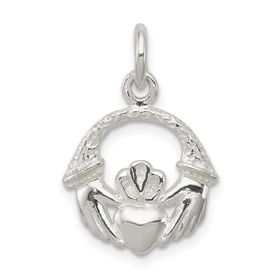 Solid Sterling Silver Polished Claddagh Charm at $ 5.19 only from Jewelryshopping.com