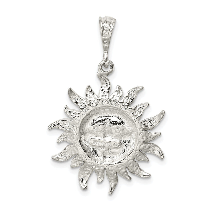 Silver Polished Finish Sun Charm Pendant