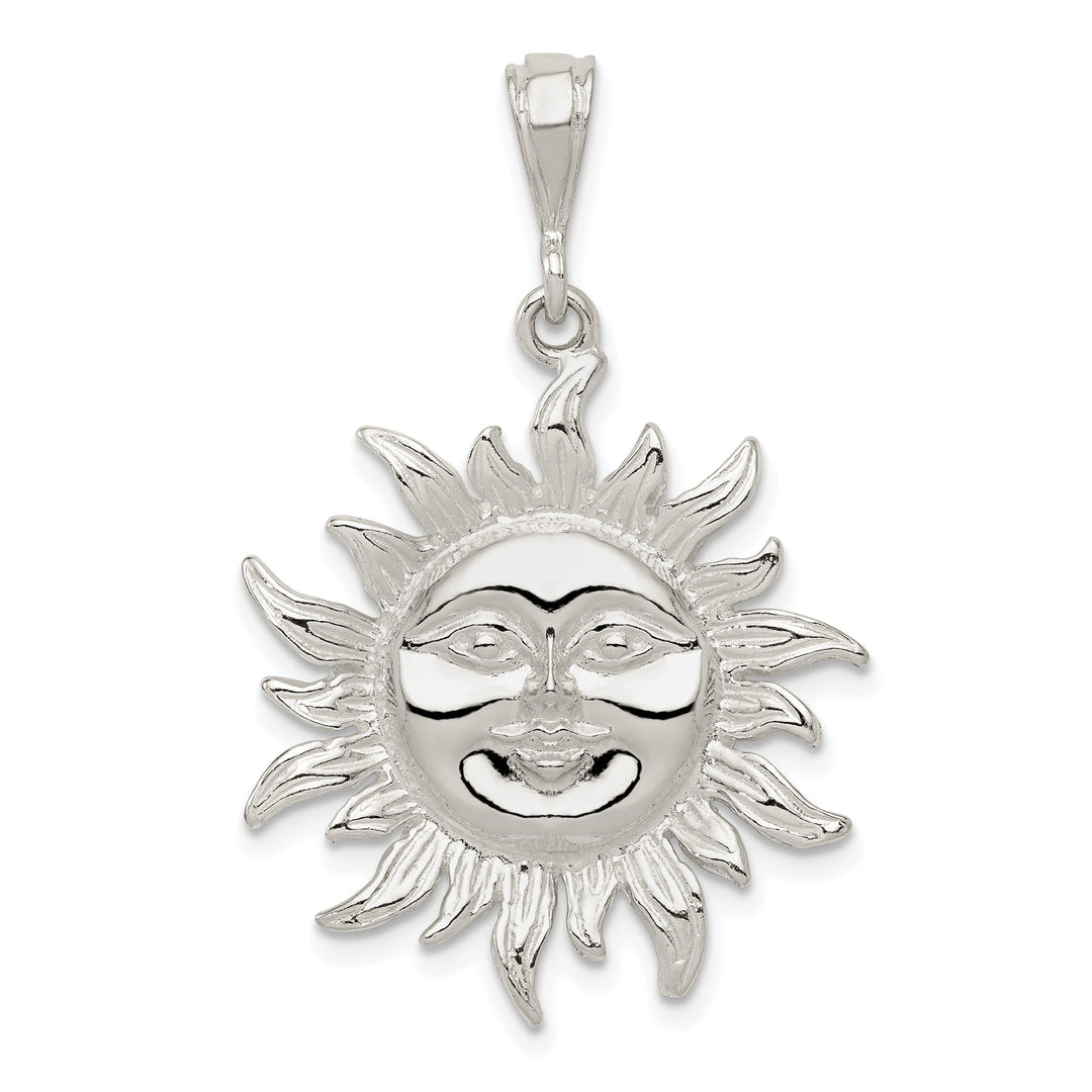 Silver Polished Finish Sun Charm Pendant