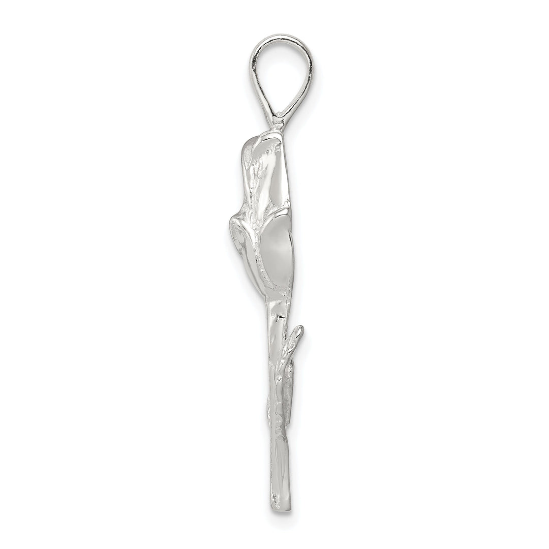 Solid Sterling Silver Polished Rose Bud Charm