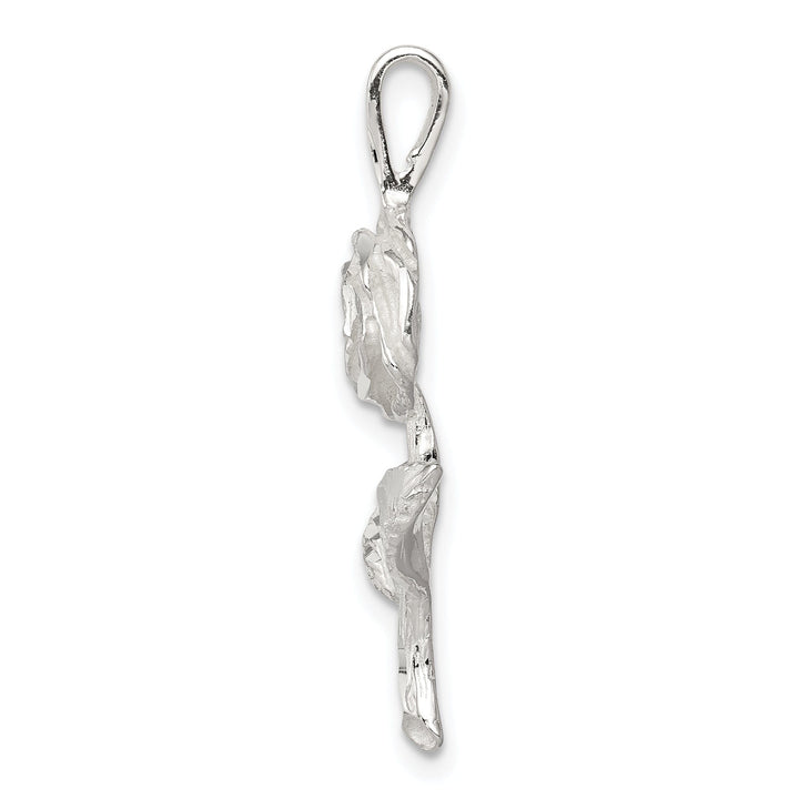 Solid Sterling Silver Polish Finish Rose Charm