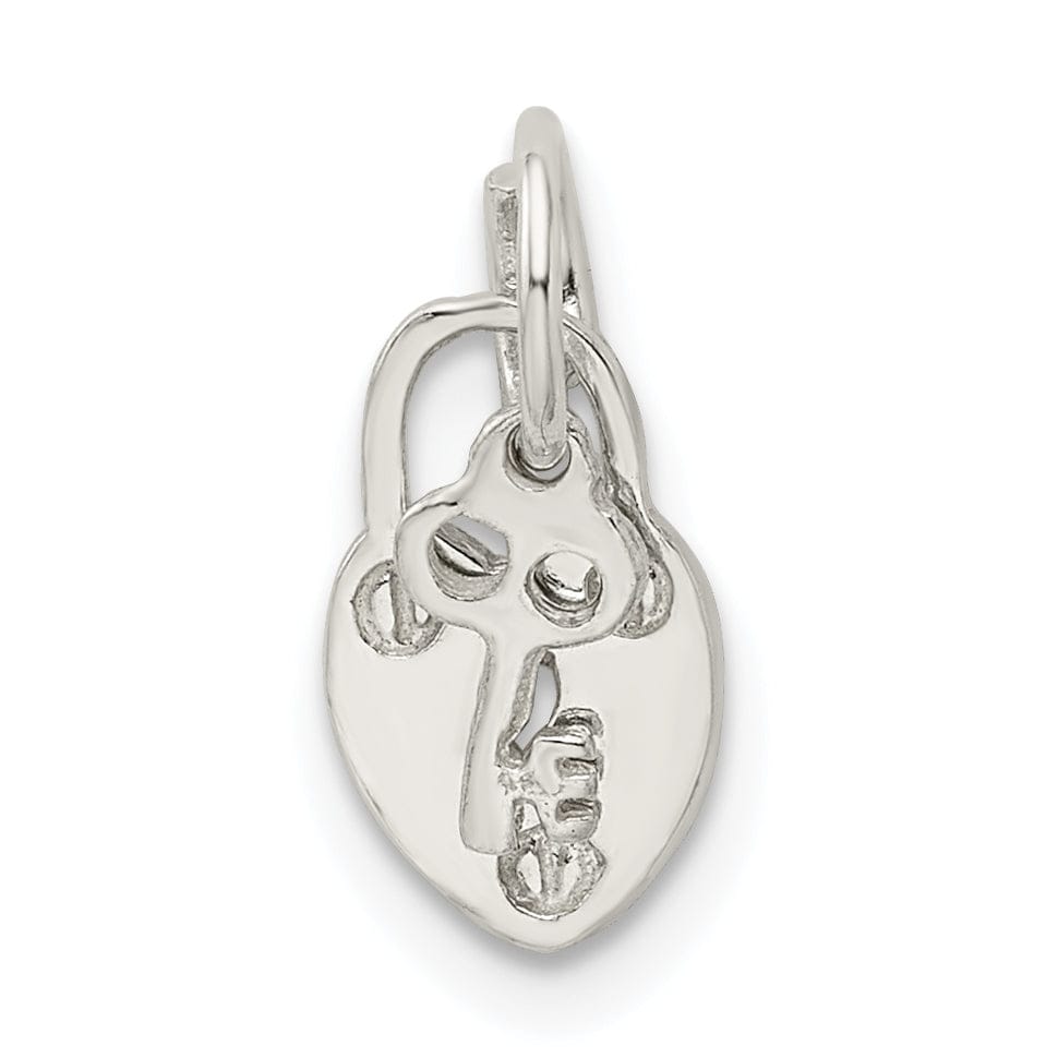 Sterling Silver Lock and Key Charm Pendant