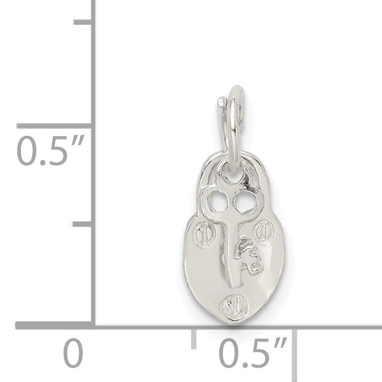 Sterling Silver Lock and Key Charm Pendant