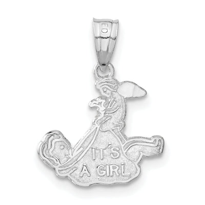 Sterling Silver Satin Finish It's A Girl Charm