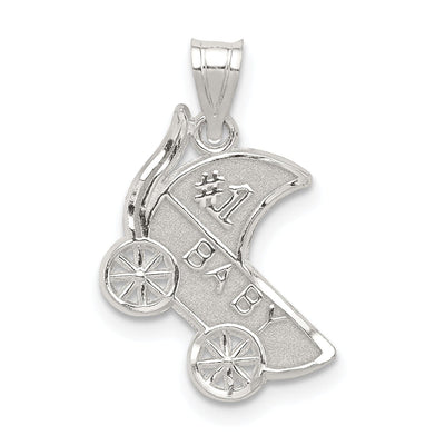 Solid Sterling Silver #1 Baby Carriage Charm