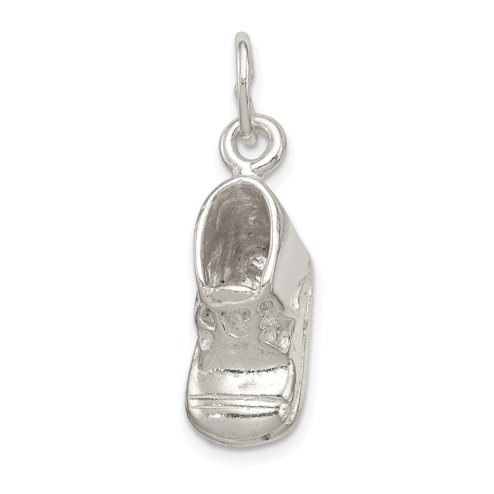 Sterling Silver Polished Finish 3-D Baby Shoe Char