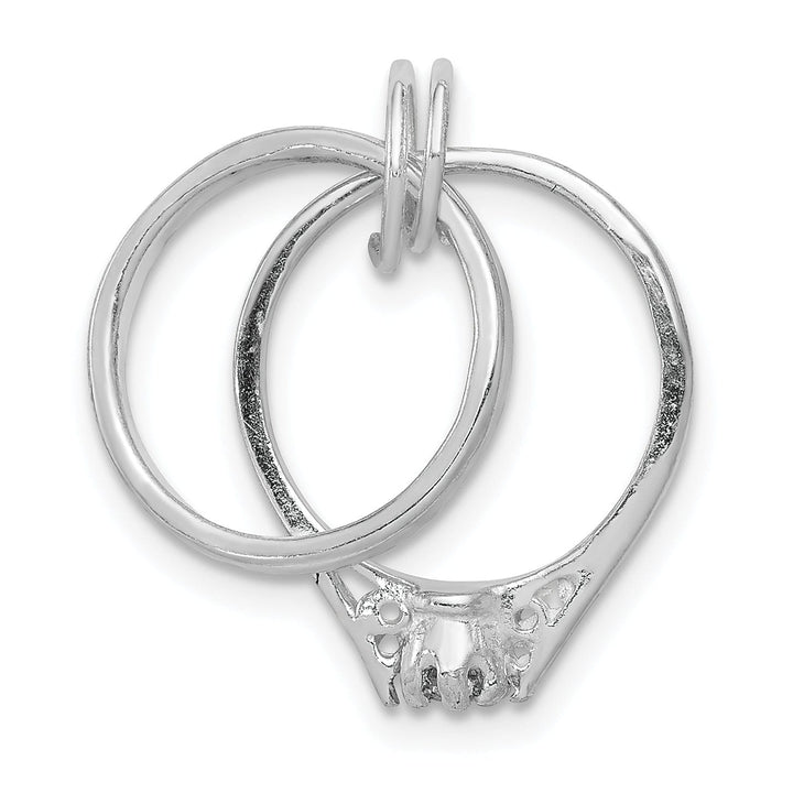 Sterling Silver 2-Piece C.Z Wedding Ring Charm