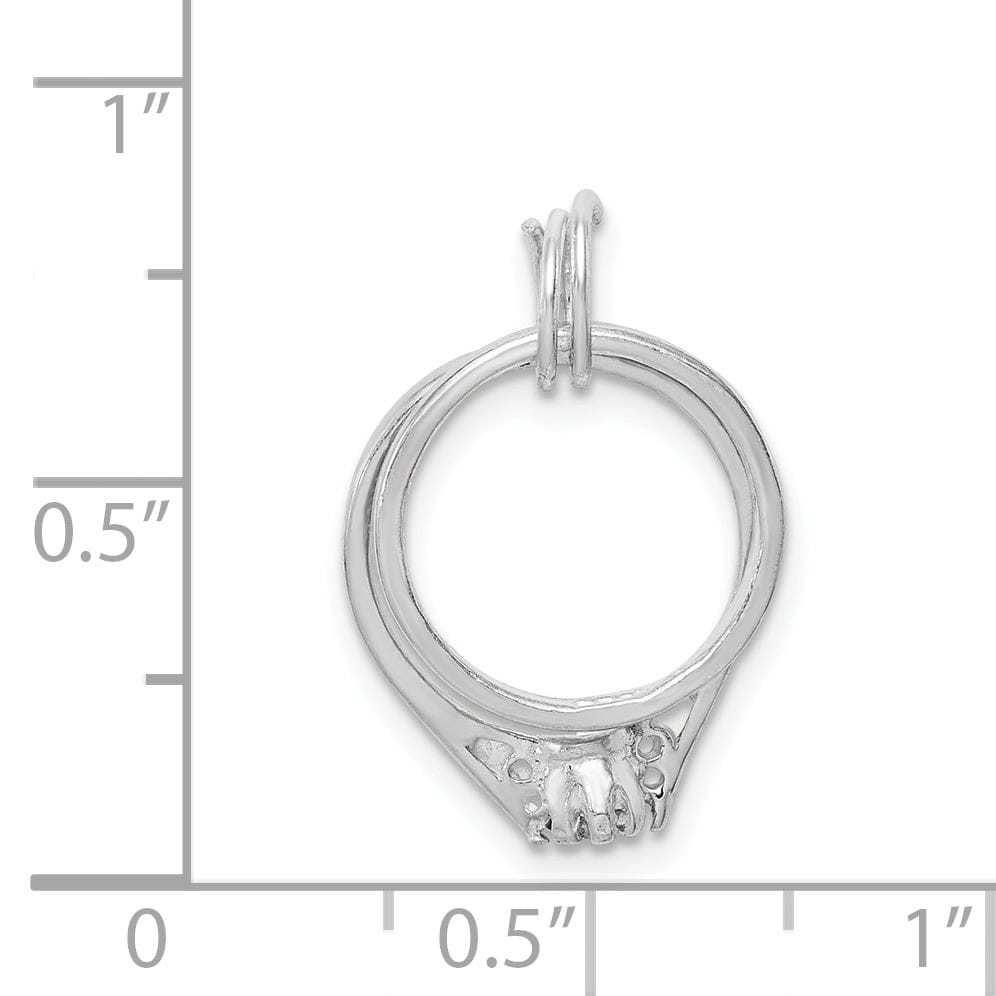 Sterling Silver 2-Piece C.Z Wedding Ring Charm