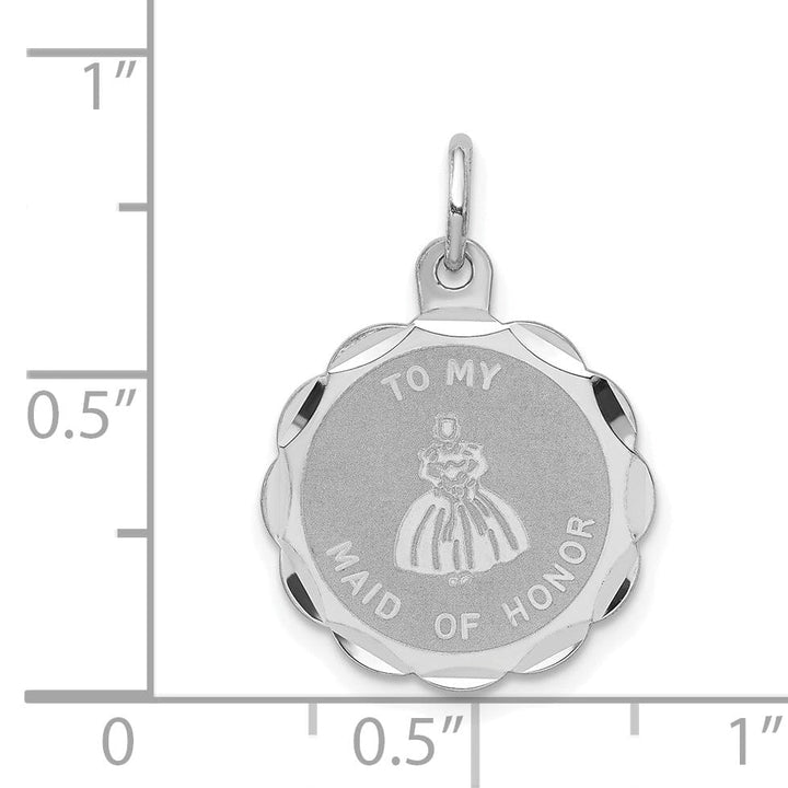 Sterling Silver To My Maid of Honor Disc Charm