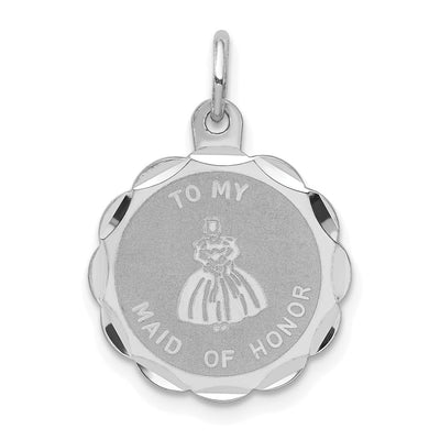 Sterling Silver To My Maid of Honor Disc Charm at $ 21.46 only from Jewelryshopping.com