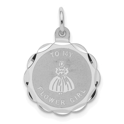 Sterling Silver To My Flower Girl Disc Charm at $ 21.42 only from Jewelryshopping.com