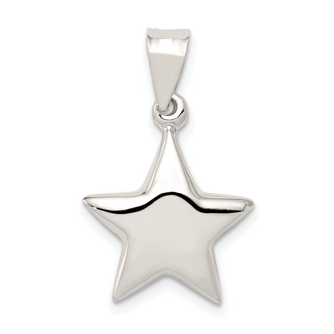 Sterling Silver Hollow 3-D Star Charm Pendant