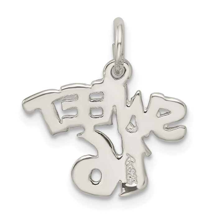 Sterling Silver Polished Sweet 16 Charm Pendant