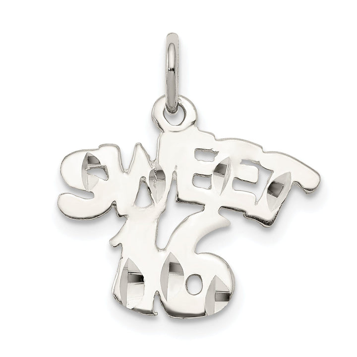 Sterling Silver Polished Sweet 16 Charm Pendant