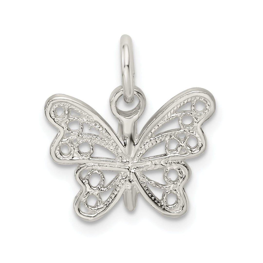 Sterling Silver Polished Finish Butterfly Charm
