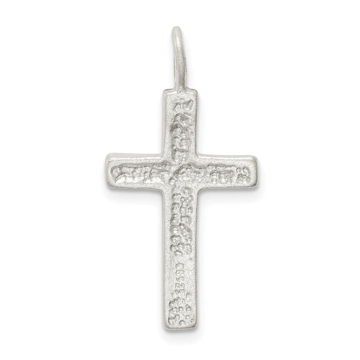 Silver Polish Satin Finish Latin Cross Pendant