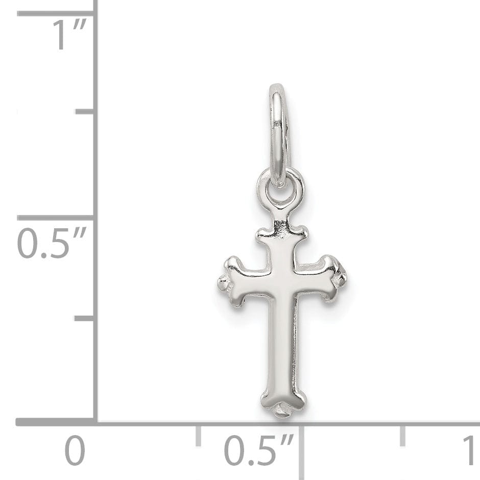 Sterling Silver Fleur De Lis Cross Pendant