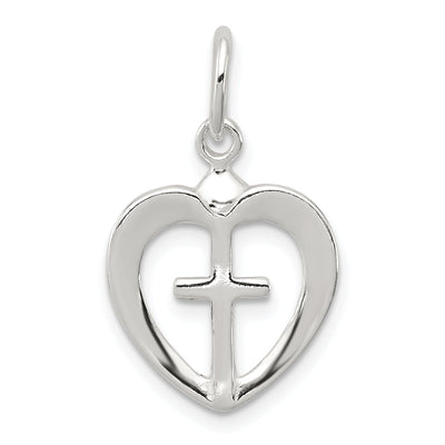 Sterling Silver Cross Heart Charm at $ 10.21 only from Jewelryshopping.com