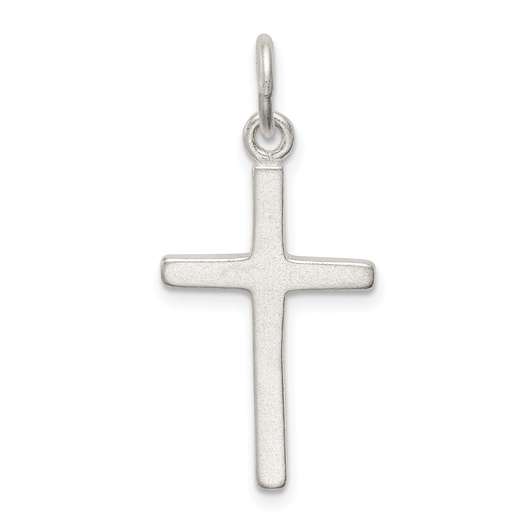 Silver Polish Satin Finish Latin Cross Pendant