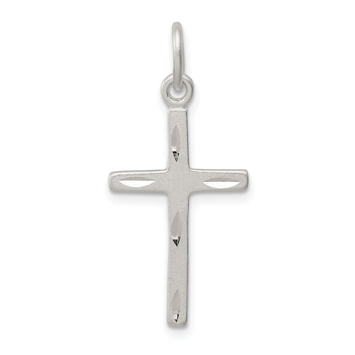 Silver Polish Satin Finish Latin Cross Pendant