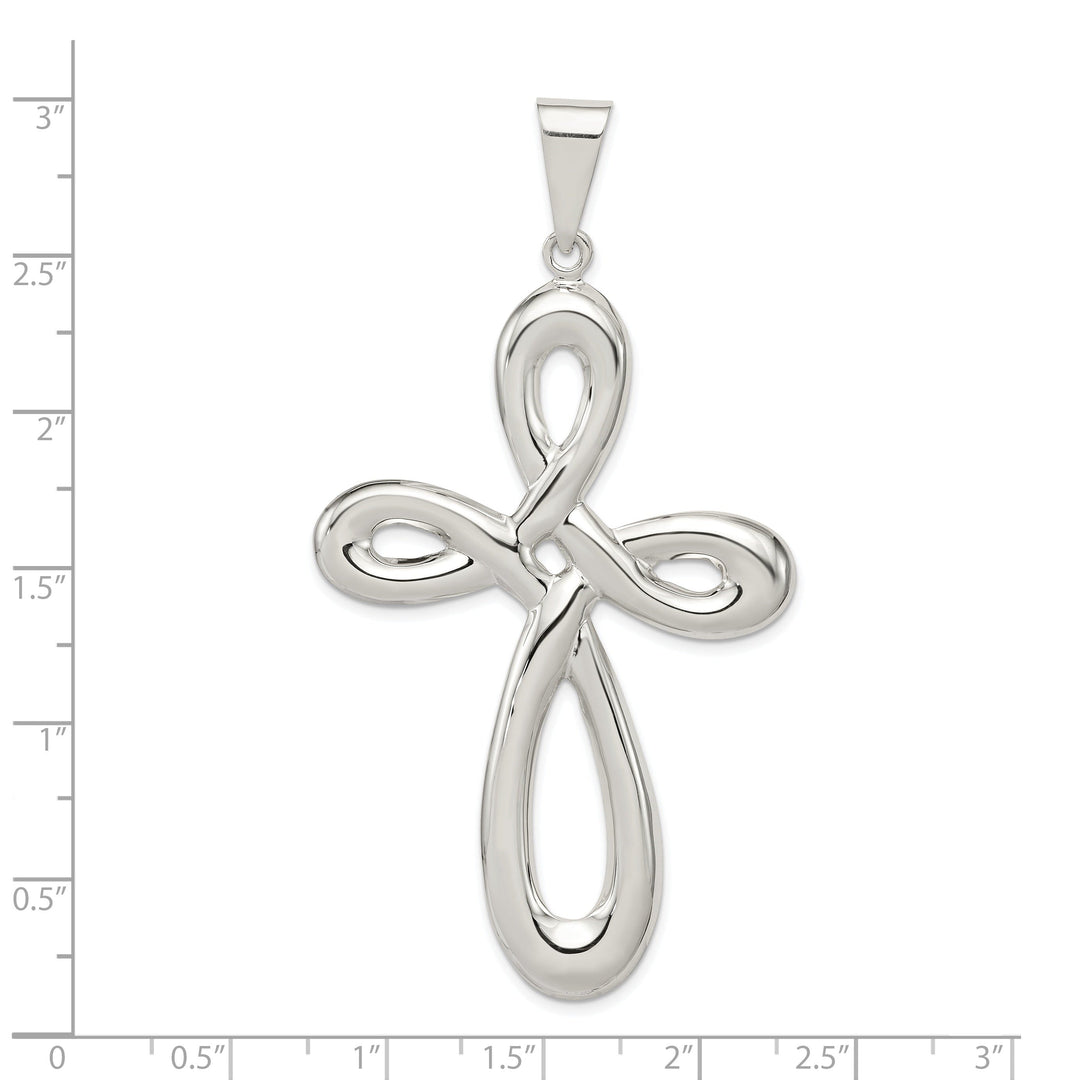 Sterling Silver Polished Finish Cross Pendant