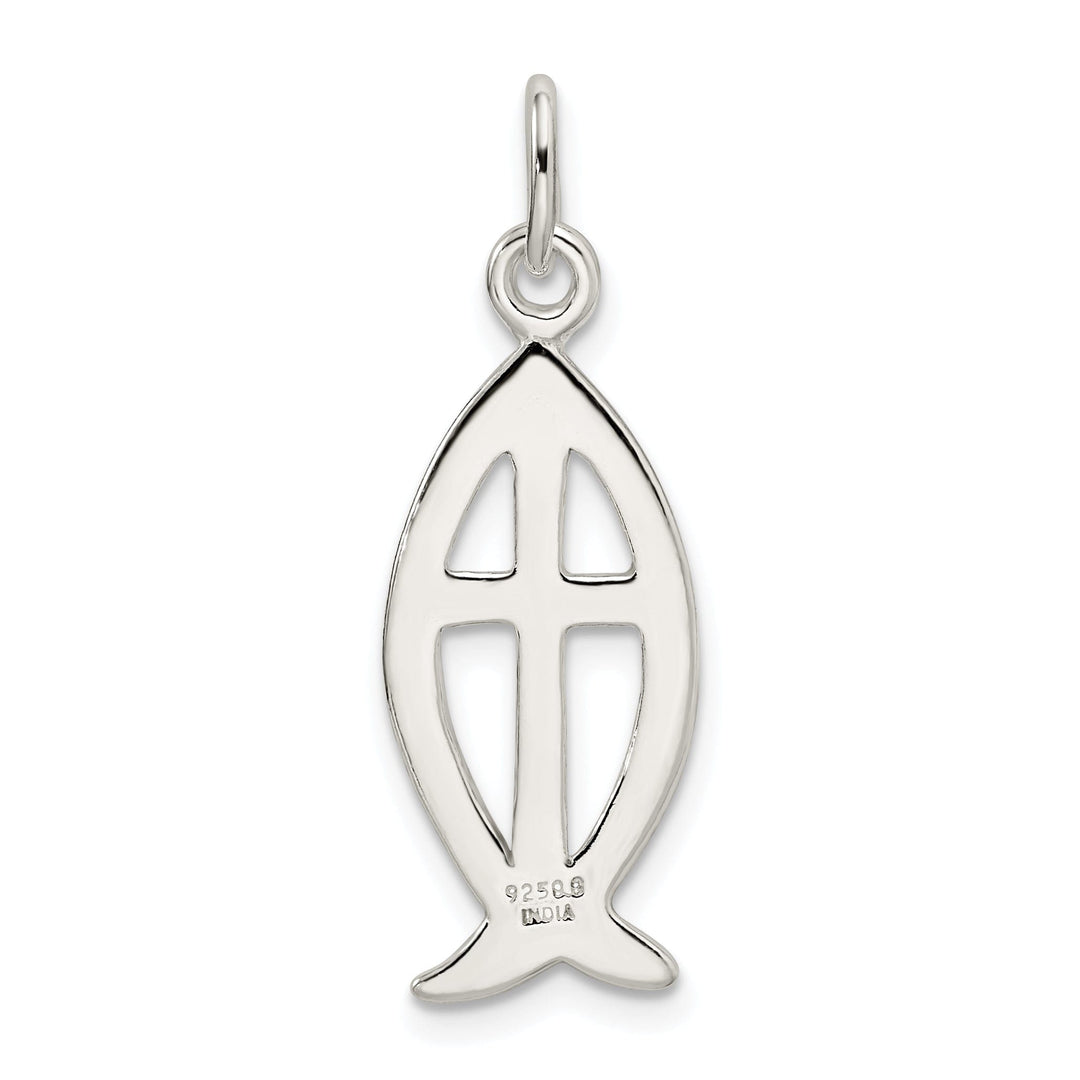 Sterling Silver Ichthus Fish Cross Charm