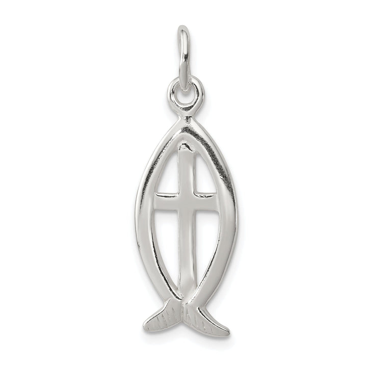 Sterling Silver Ichthus Fish Cross Charm