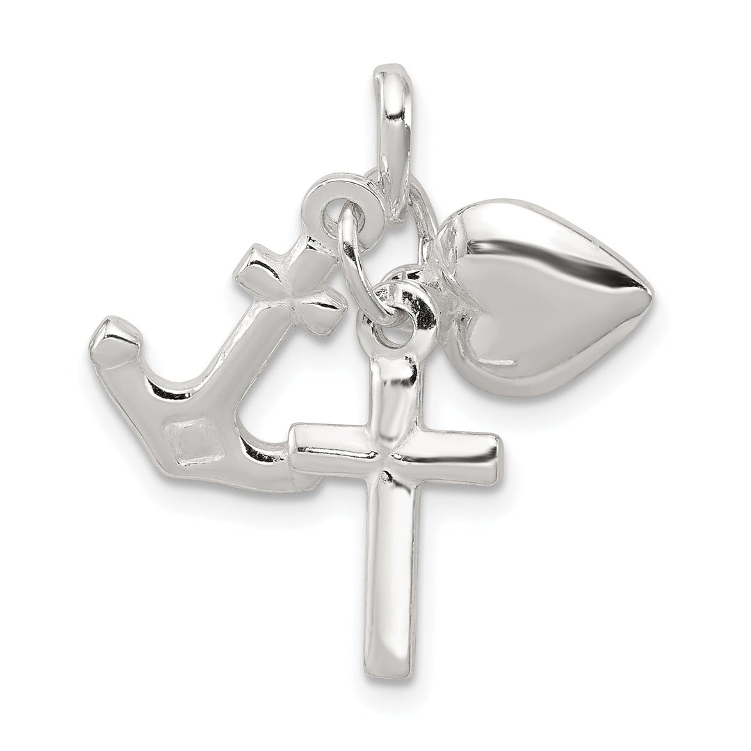 Sterling Silver Faith Hope Charity Charm Pendant