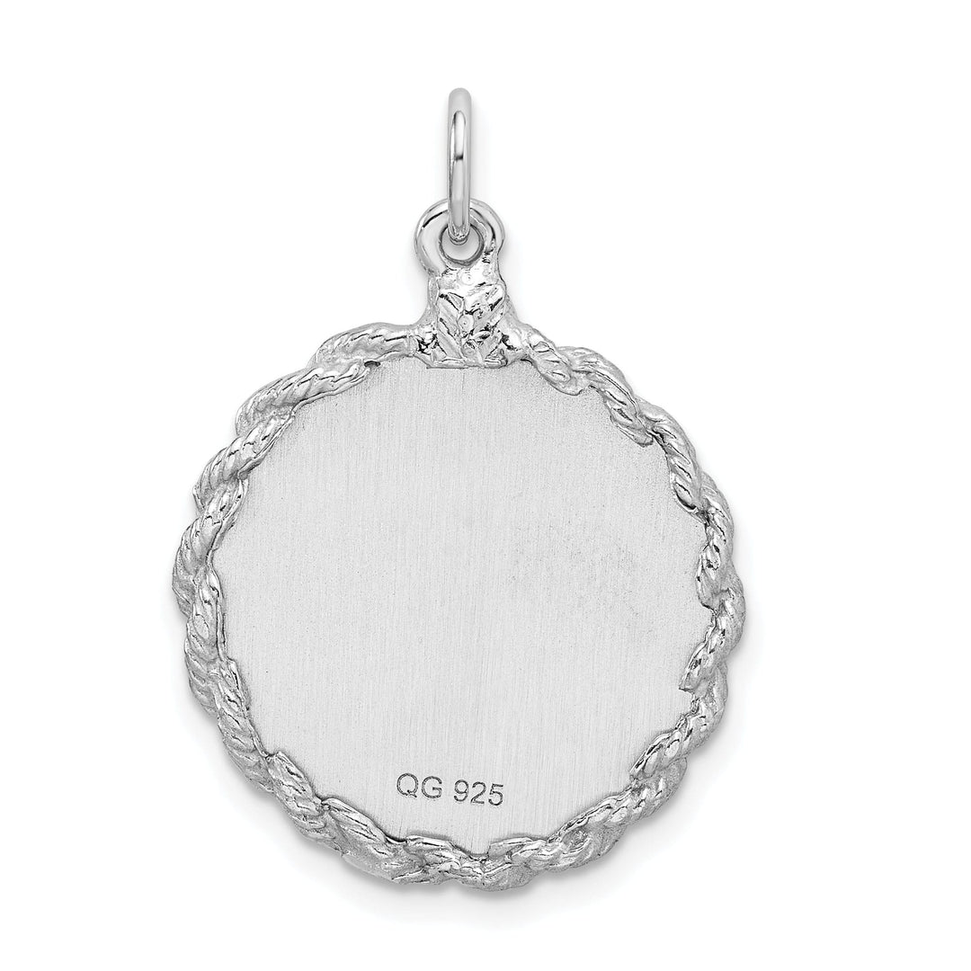 Silver Merry Christmas Disc Charm Pendant