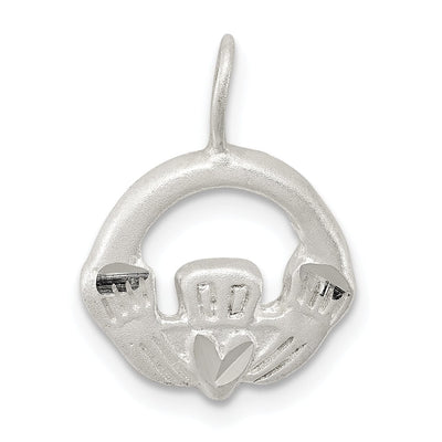 Sterling Silver Satin Finish Claddagh Charm at $ 8.57 only from Jewelryshopping.com