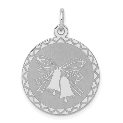 Silver Solid Polished Wedding Bells Disc Charm at $ 25.54 only from Jewelryshopping.com
