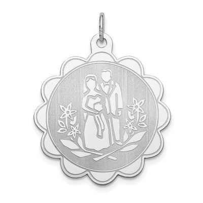 Sterling Silver Solid Bride Groom Disc Charm at $ 38.5 only from Jewelryshopping.com