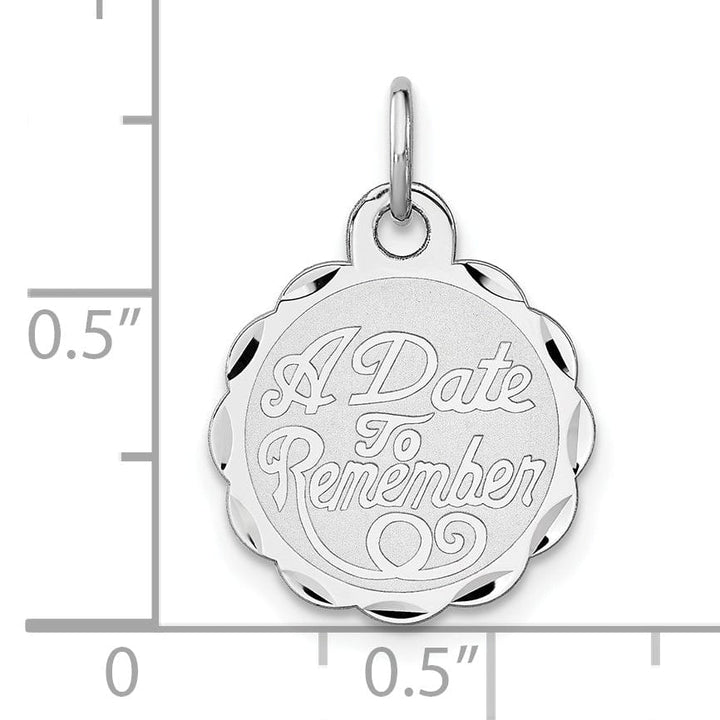 Sterling Silver 'A Date To Remember Disc Charm