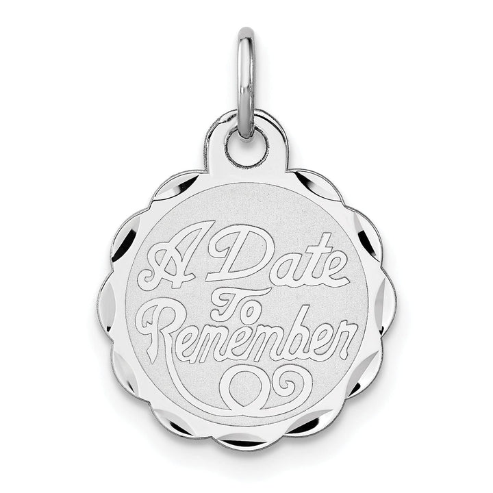 Sterling Silver 'A Date To Remember Disc Charm
