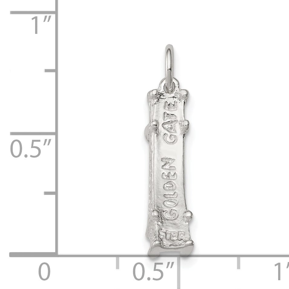 Silver Polished 3-D Golden Gate Bridge Charm