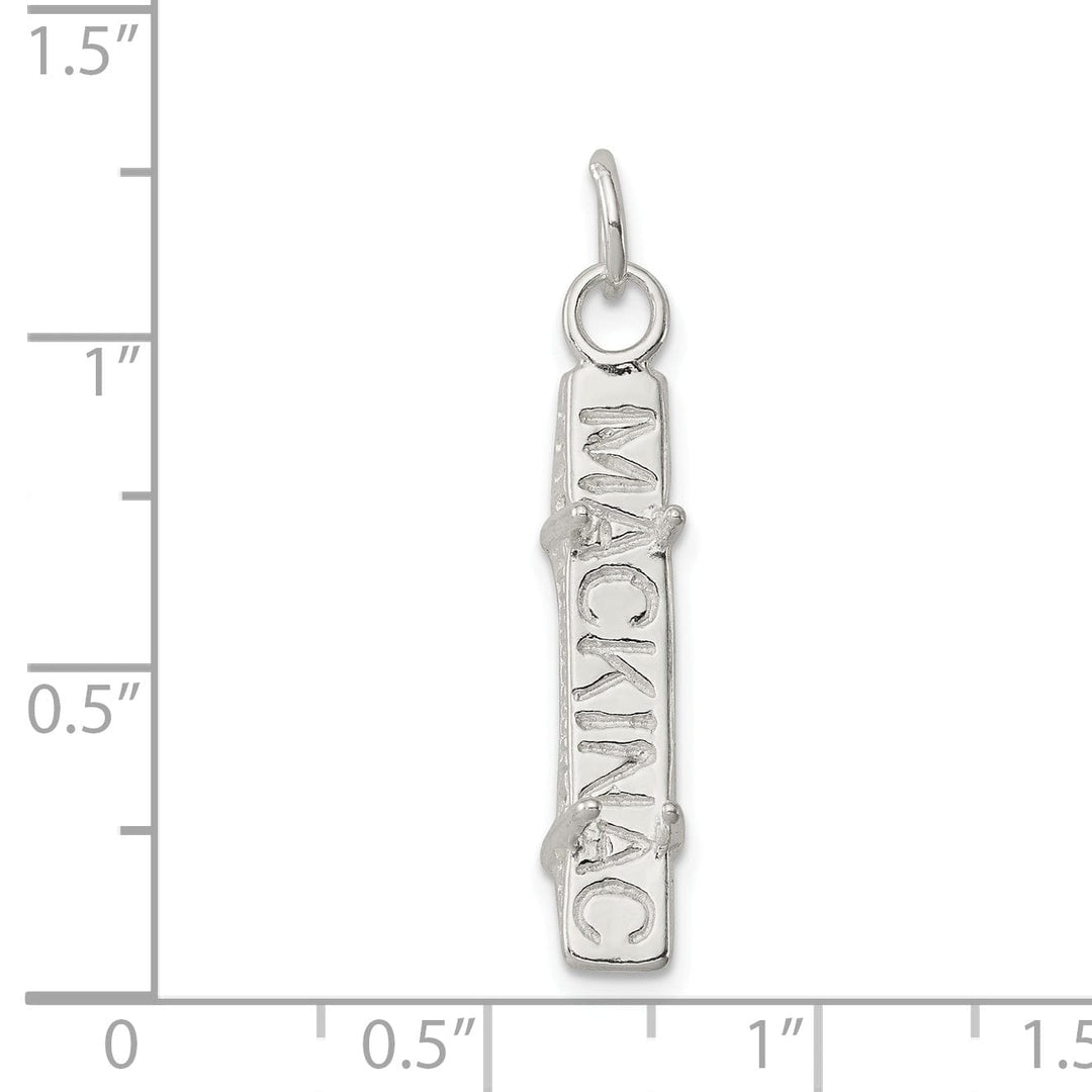 Silver Polished 3-D Mackinac Bridge Charm