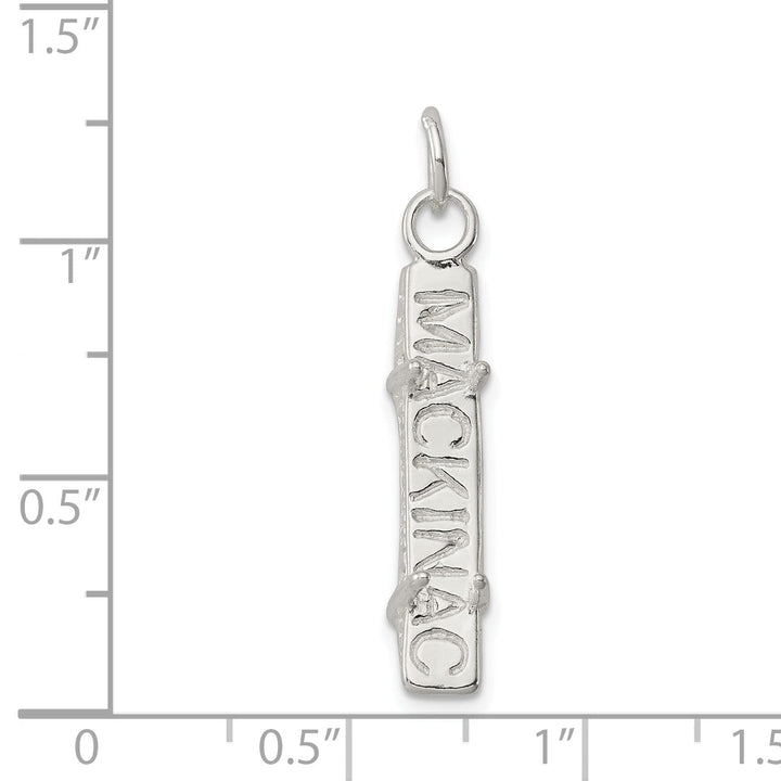 Silver Polished 3-D Mackinac Bridge Charm