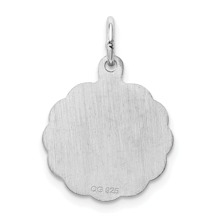 Silver Round Brocaded Special Mom Disc Pendant