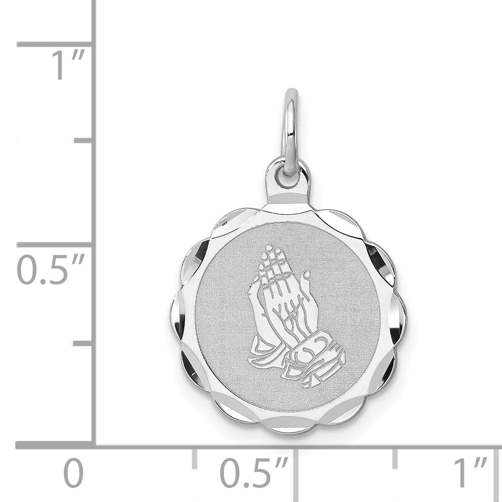 Sterling Silver Praying Hands Disc Charm