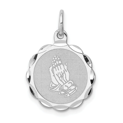 Sterling Silver Praying Hands Disc Charm at $ 22.76 only from Jewelryshopping.com