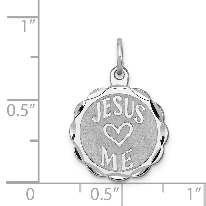 Sterling Silver Jesus Loves Me Disc Charm